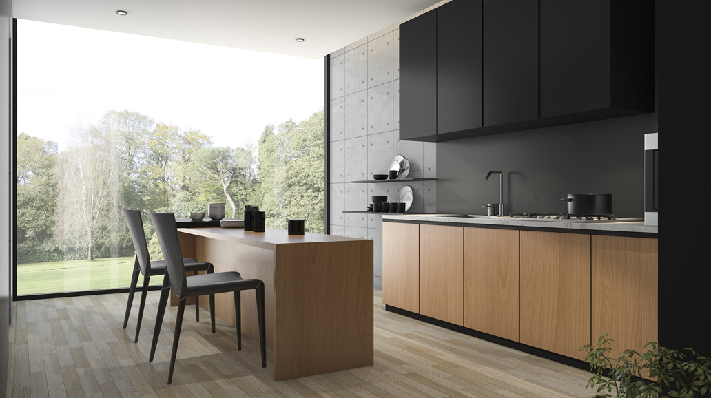 Spacious kitchen with modern architecture and interior design by Adora Architects, featuring a large island and upscale materials.